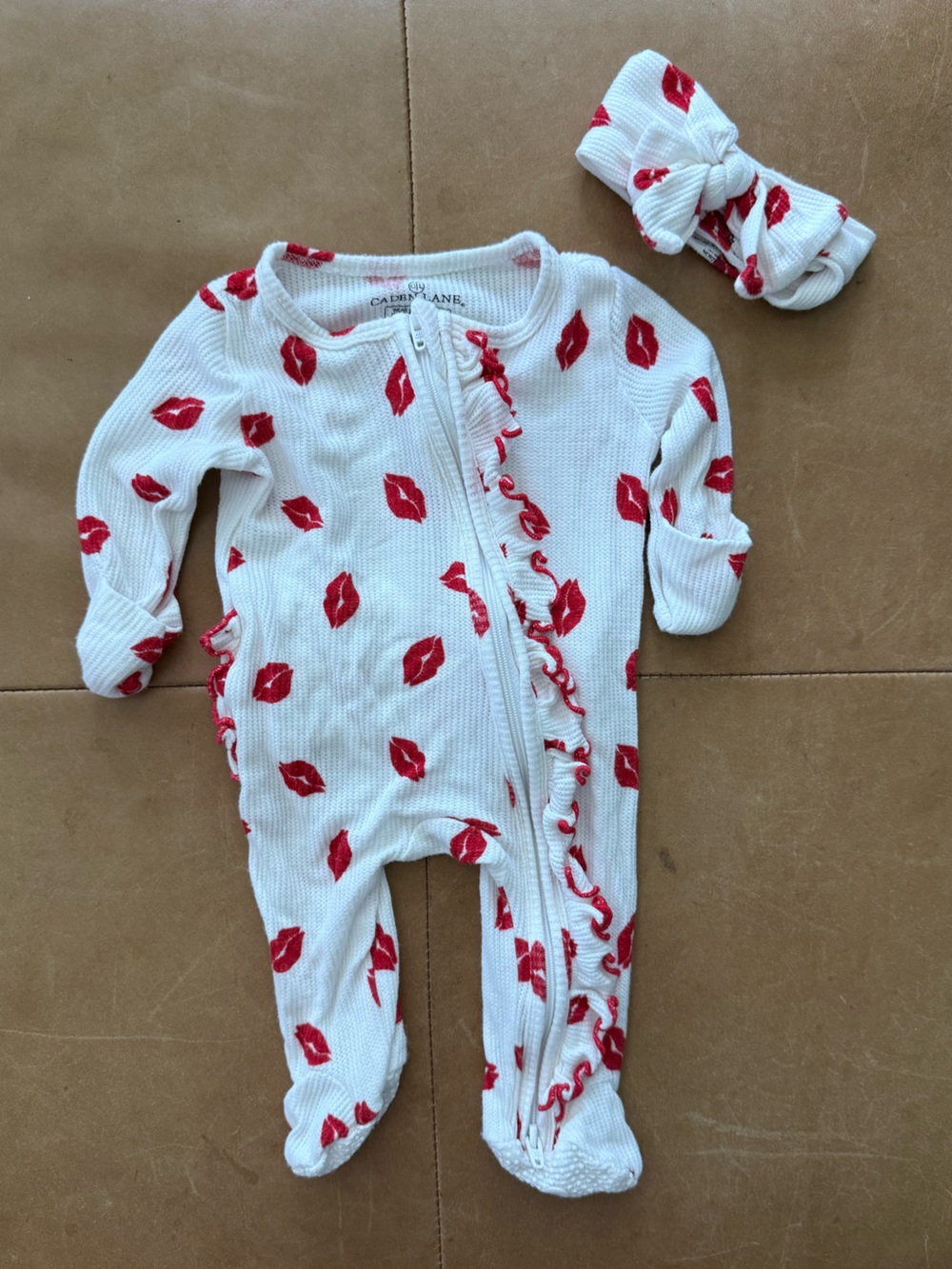 Caden Lane Viscose Bamboo Newborn Footie and Bow